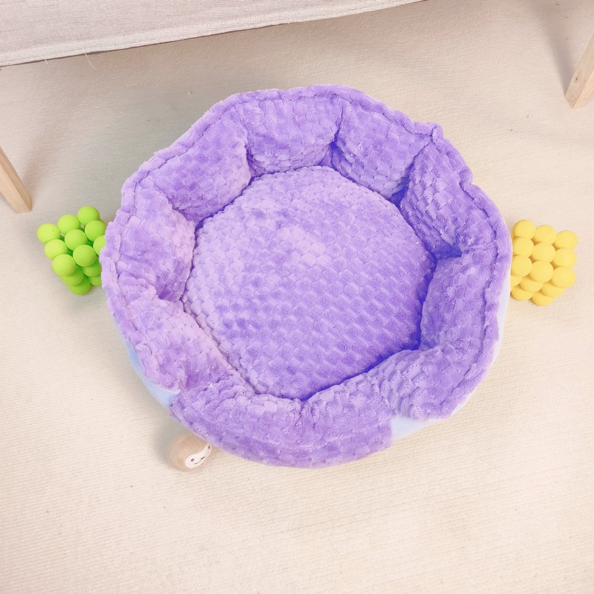 KFX-6117181 Thermal Multi-Color Cat Bed - 50cm Diameter in Macaron Shades