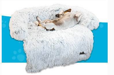 KFX-6118973 Plush Pet Blanket Cushion for Dogs – Soft, Warm, Non-Slip Mattress in Black and Gray, Available in Multiple Sizes