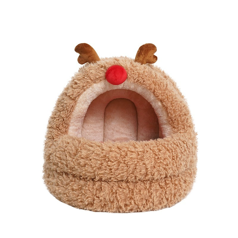 KFX-6119357 Elk Large Mongolian Bag Cat Bed Mat - Removable and Washable, Cloud and Crystal Velvet Fabric