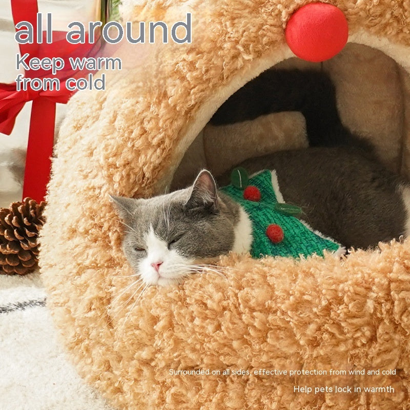 KFX-6119357 Elk Large Mongolian Bag Cat Bed Mat - Removable and Washable, Cloud and Crystal Velvet Fabric