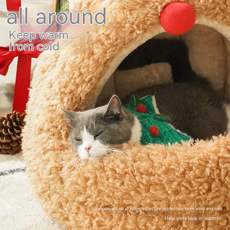 KFX-6119357 Elk Large Mongolian Bag Cat Bed Mat - Removable and Washable, Cloud and Crystal Velvet Fabric