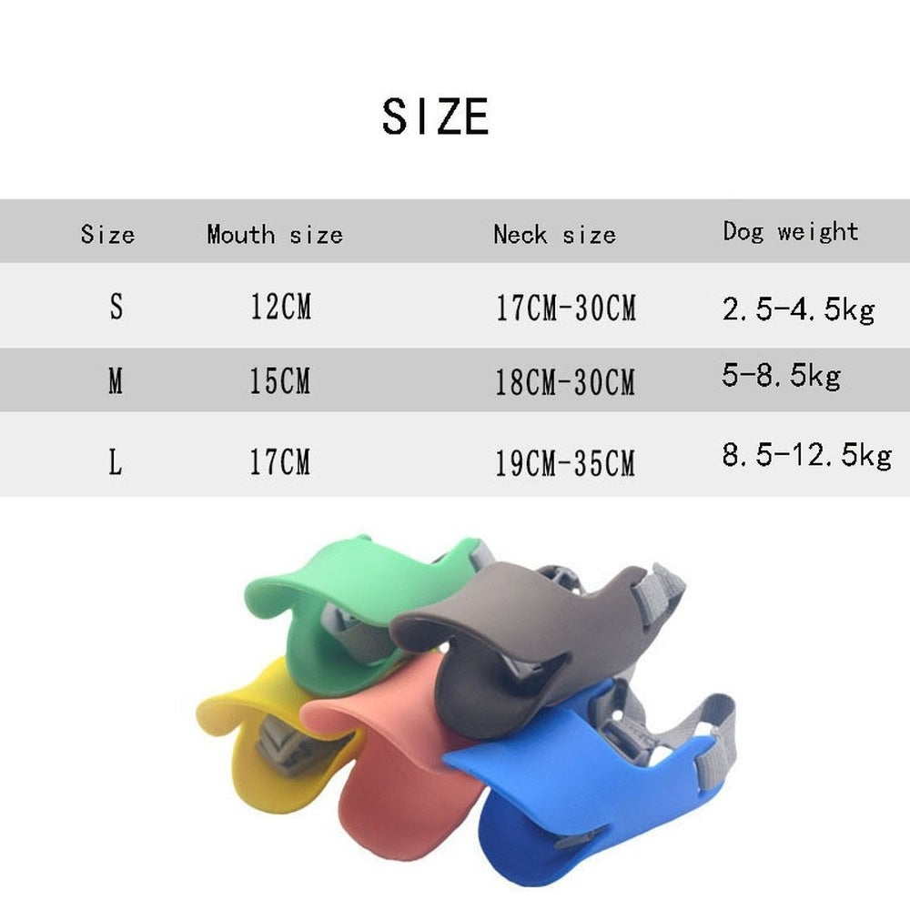 KFX-6120381 Silicone Dog Muzzle Mask for Small and Large Breeds - Anti-Bite & Barking Safety Accessory