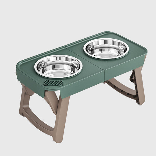 KFX-6120893 Elevated Non-Slip Stainless Steel Pet Bowl for Drinking Water and Food