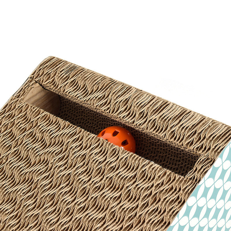 KFX-6123069 Vertical Cat Scratcher and Play Pad for Claw Grinding and Relaxation - 23x42x16.3cm, Corrugated Paper