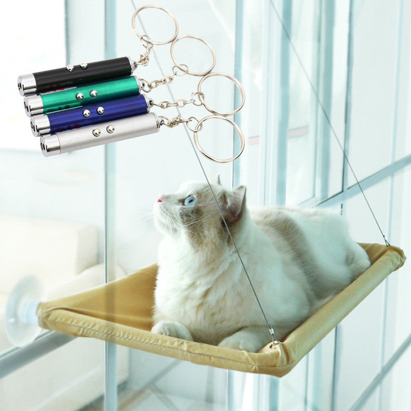 KFX-6124477 Blue Cat Suction Cup Hanging Hammock with Soft Chair and Cozy Accessories for Sunbathing