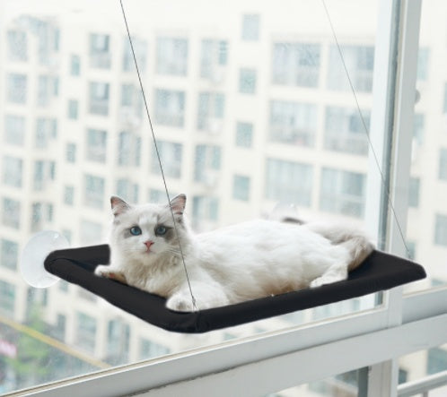 KFX-6124477 Blue Cat Suction Cup Hanging Hammock with Soft Chair and Cozy Accessories for Sunbathing