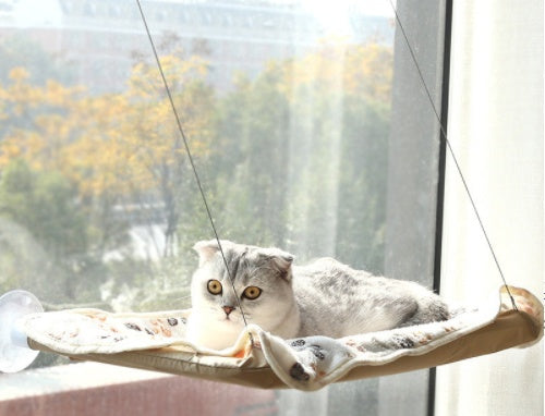 KFX-6124477 Blue Cat Suction Cup Hanging Hammock with Soft Chair and Cozy Accessories for Sunbathing