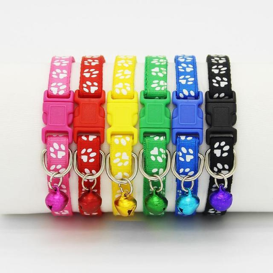 KFX-6125117 Adjustable Cat Bell Collar for Pets - 1.0cm Small Band Width, 19cm to 32cm Neck Size Options