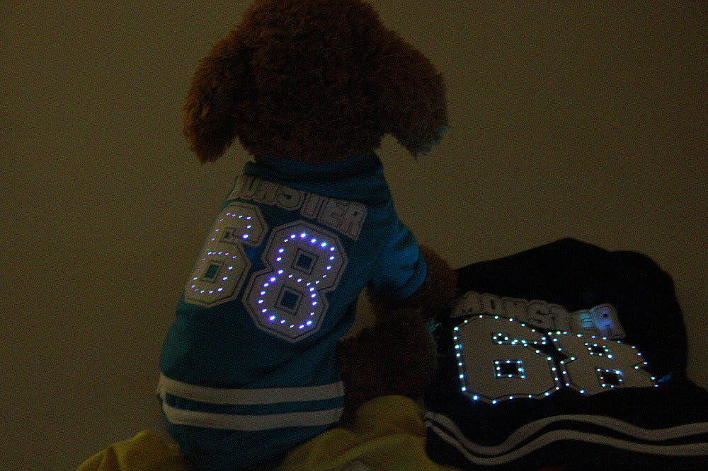 KFX-6127037 LED Luminous Pet T-Shirt for Small Dogs - Breathable Cotton in 4 Color Options
