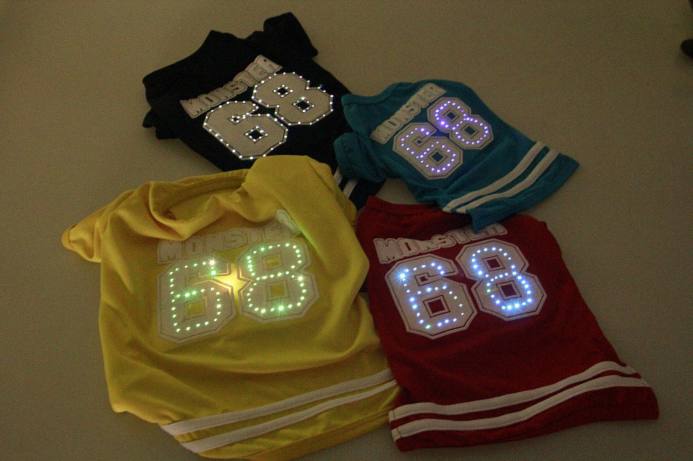 KFX-6127037 LED Luminous Pet T-Shirt for Small Dogs - Breathable Cotton in 4 Color Options
