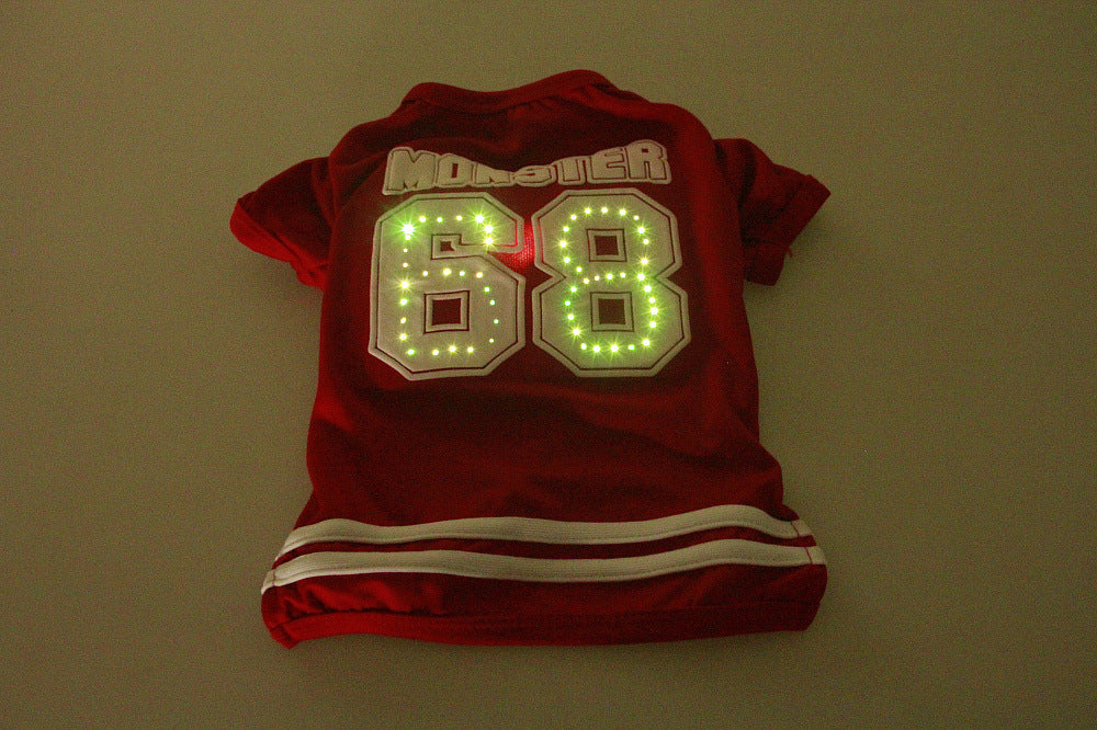 KFX-6127037 LED Luminous Pet T-Shirt for Small Dogs - Breathable Cotton in 4 Color Options