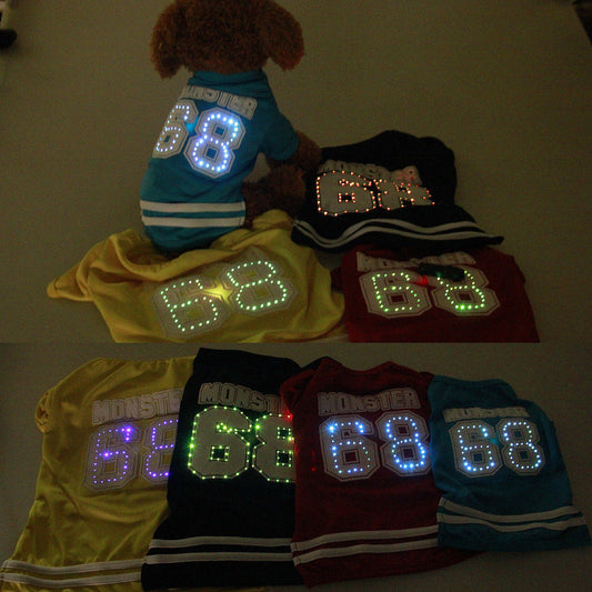 KFX-6127037 LED Luminous Pet T-Shirt for Small Dogs - Breathable Cotton in 4 Color Options