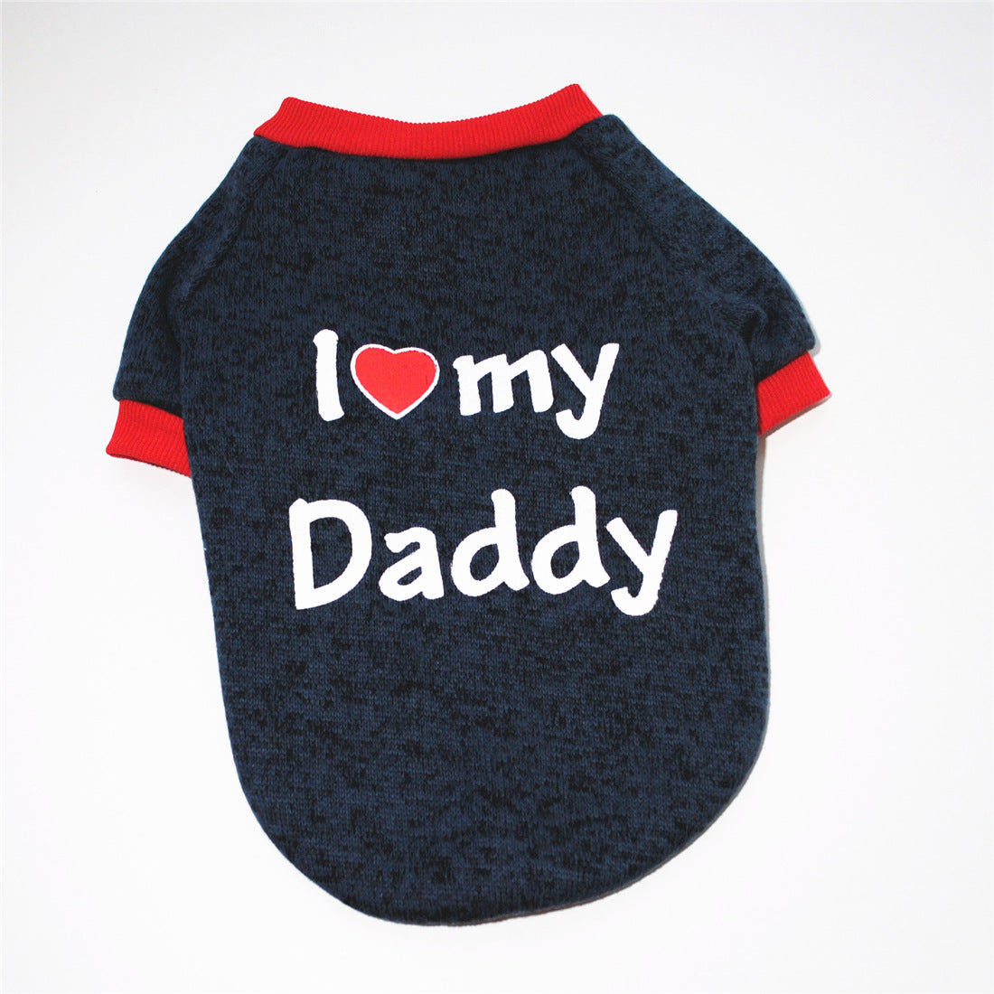 KFX-6127933 Cotton Fleece Sweatshirt for Dogs - Navy Blue Love Dad & Gray Love Mom Options
