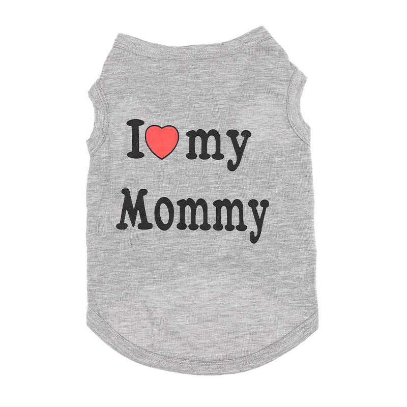 KFX-6128445 Cotton Love Mom Vest with Summer Print for Pets - Casual Style in Multiple Colors