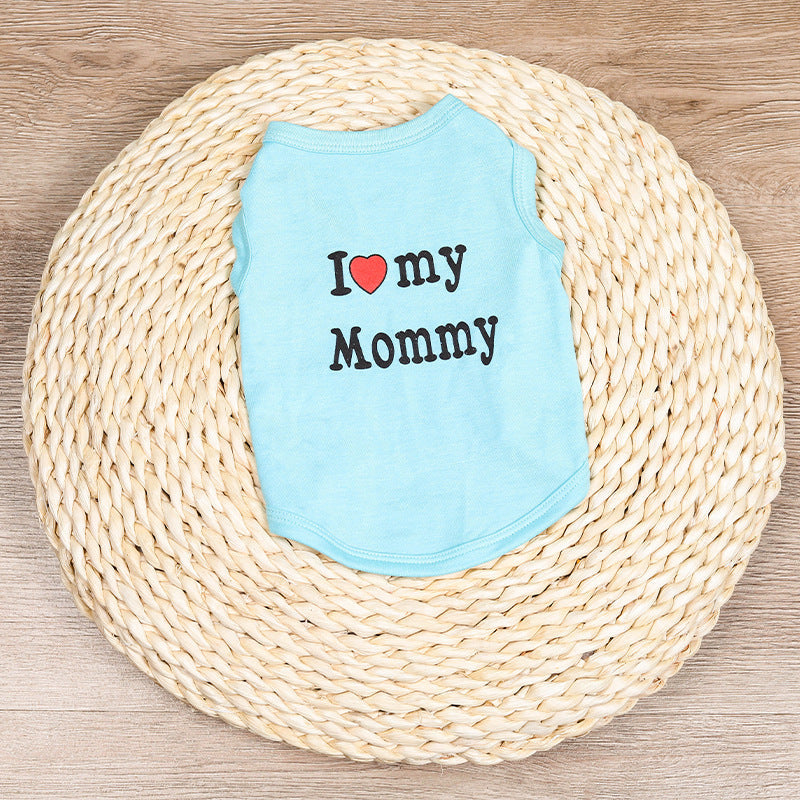 KFX-6128445 Cotton Love Mom Vest with Summer Print for Pets - Casual Style in Multiple Colors