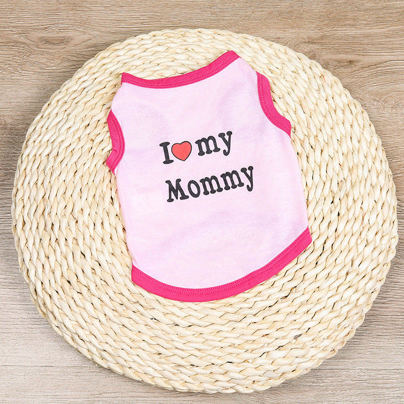 KFX-6128445 Cotton Love Mom Vest with Summer Print for Pets - Casual Style in Multiple Colors