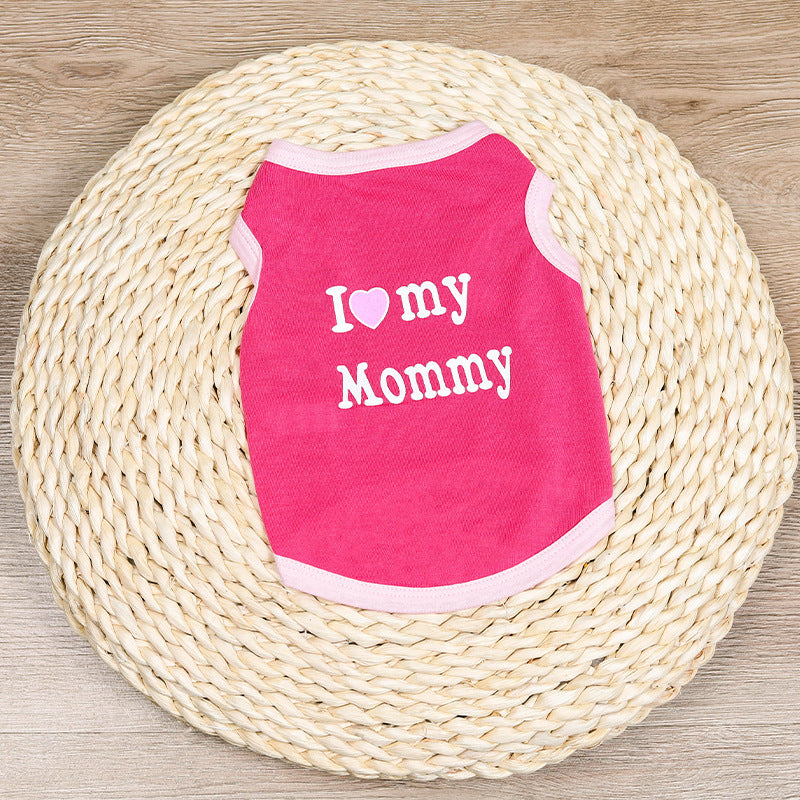 KFX-6128445 Cotton Love Mom Vest with Summer Print for Pets - Casual Style in Multiple Colors