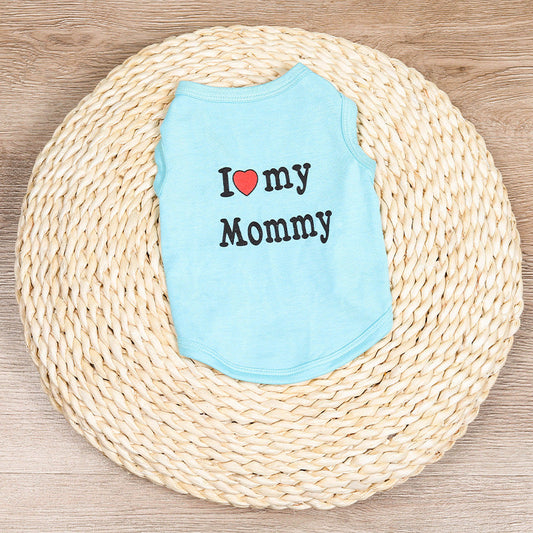KFX-6128445 Cotton Love Mom Vest with Summer Print for Pets - Casual Style in Multiple Colors