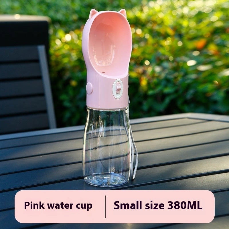 KFX-6128701 Portable Pet Water Bottle - 380ml and 550ml Sizes Available in Yellow, Gray, and Pink