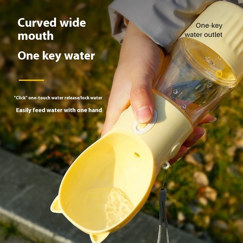KFX-6128701 Portable Pet Water Bottle - 380ml and 550ml Sizes Available in Yellow, Gray, and Pink