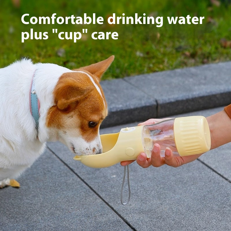 KFX-6128701 Portable Pet Water Bottle - 380ml and 550ml Sizes Available in Yellow, Gray, and Pink