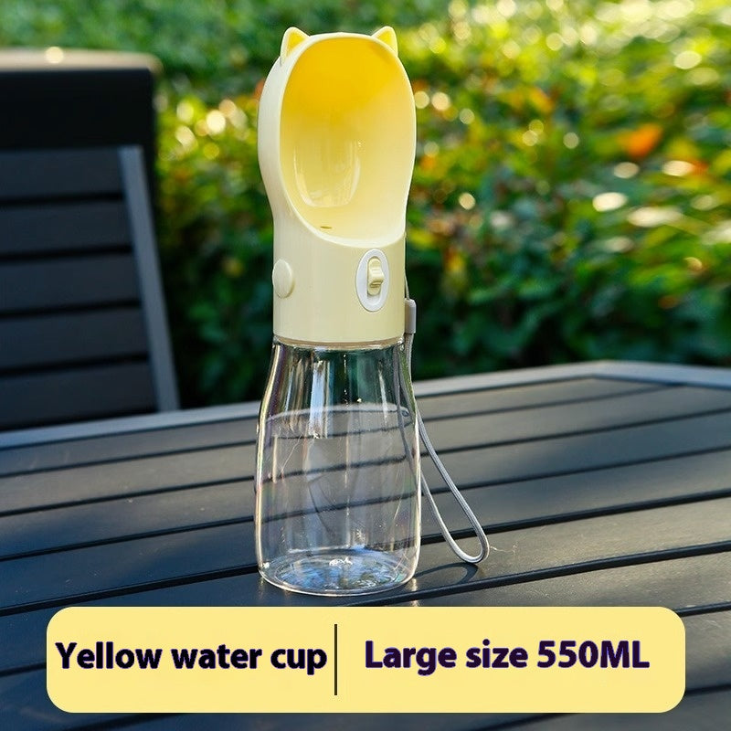 KFX-6128701 Portable Pet Water Bottle - 380ml and 550ml Sizes Available in Yellow, Gray, and Pink