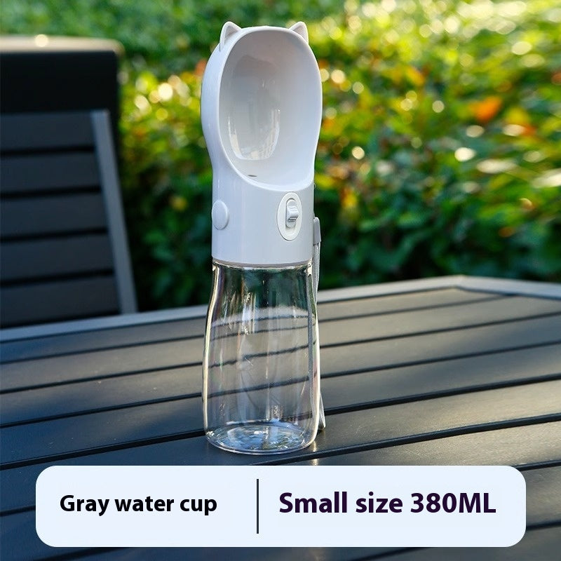 KFX-6128701 Portable Pet Water Bottle - 380ml and 550ml Sizes Available in Yellow, Gray, and Pink