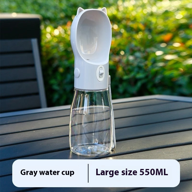 KFX-6128701 Portable Pet Water Bottle - 380ml and 550ml Sizes Available in Yellow, Gray, and Pink