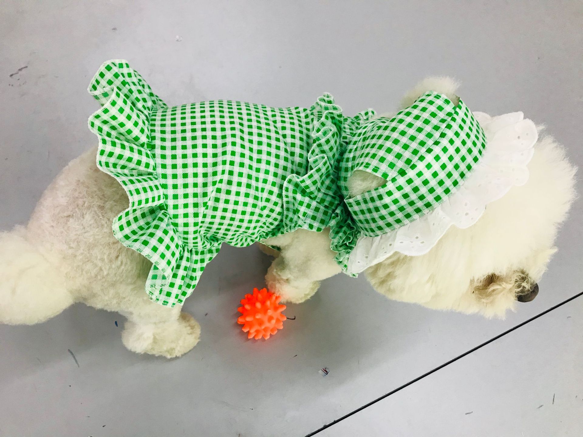KFX-6130237 Creative Plaid Dog Dress Set for All Breeds - Blue and Green - Sizes XS to XXL
