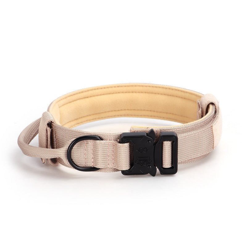 KFX-6130621 Adjustable Tactical Dog Collar with Traction Rope - Military-Style Pet Accessory for Medium to Large Breeds