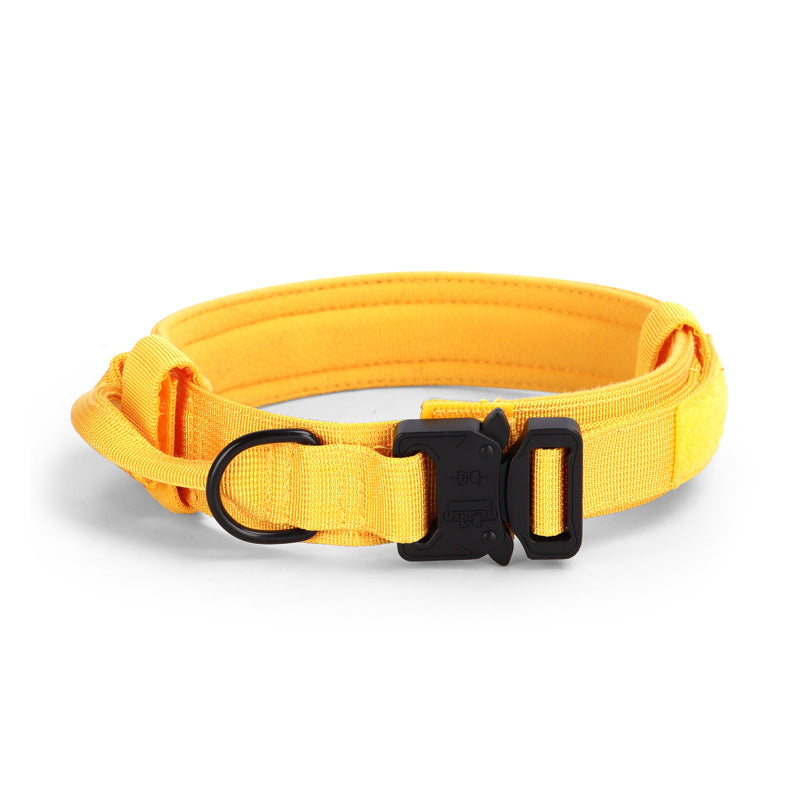 KFX-6130621 Adjustable Tactical Dog Collar with Traction Rope - Military-Style Pet Accessory for Medium to Large Breeds