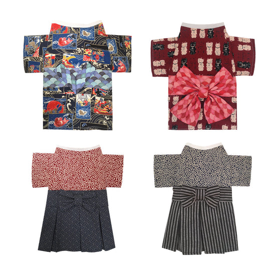 KFX-6131005 Japanese Style Dog Kimono with Printed Cotton Fabric in Multiple Sizes