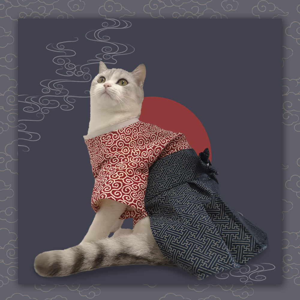 KFX-6131005 Japanese Style Dog Kimono with Printed Cotton Fabric in Multiple Sizes