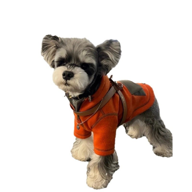 KFX-6132797 Red Hooded Sweater for Small Dogs - Casual Autumn Apparel in Sizes XS to XL