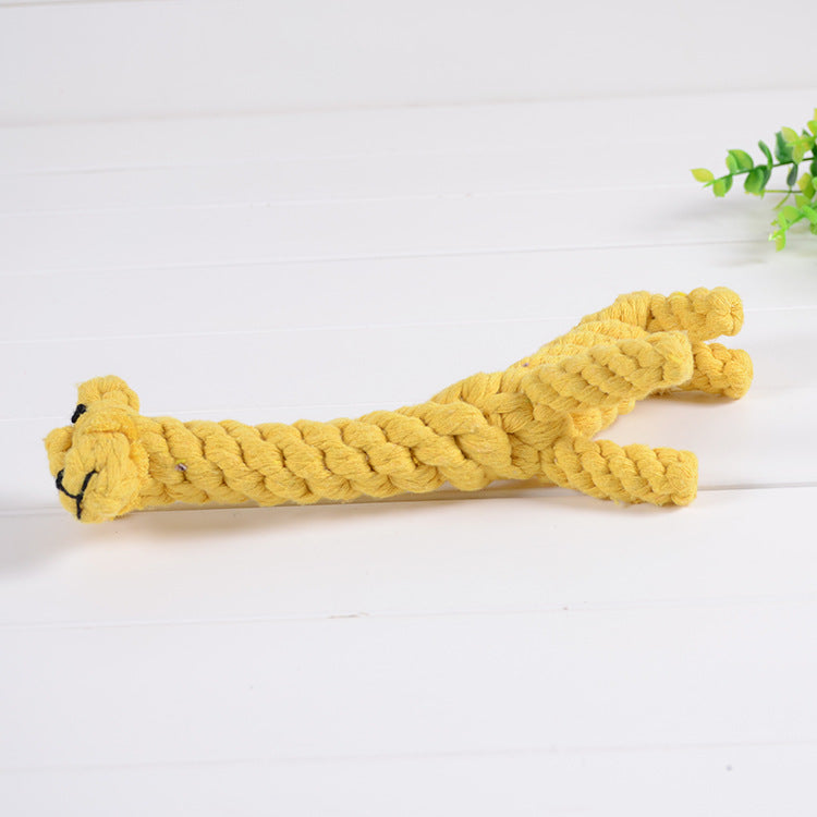 KFX-6133437 Cotton Rope Giraffe Dog Toy for Small Dogs - 21cm x 22cm