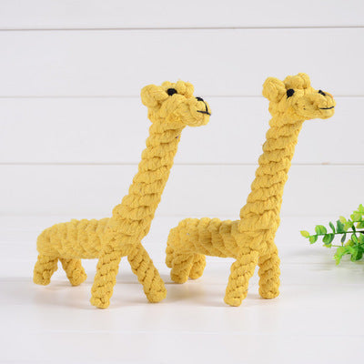 KFX-6133437 Cotton Rope Giraffe Dog Toy for Small Dogs - 21cm x 22cm