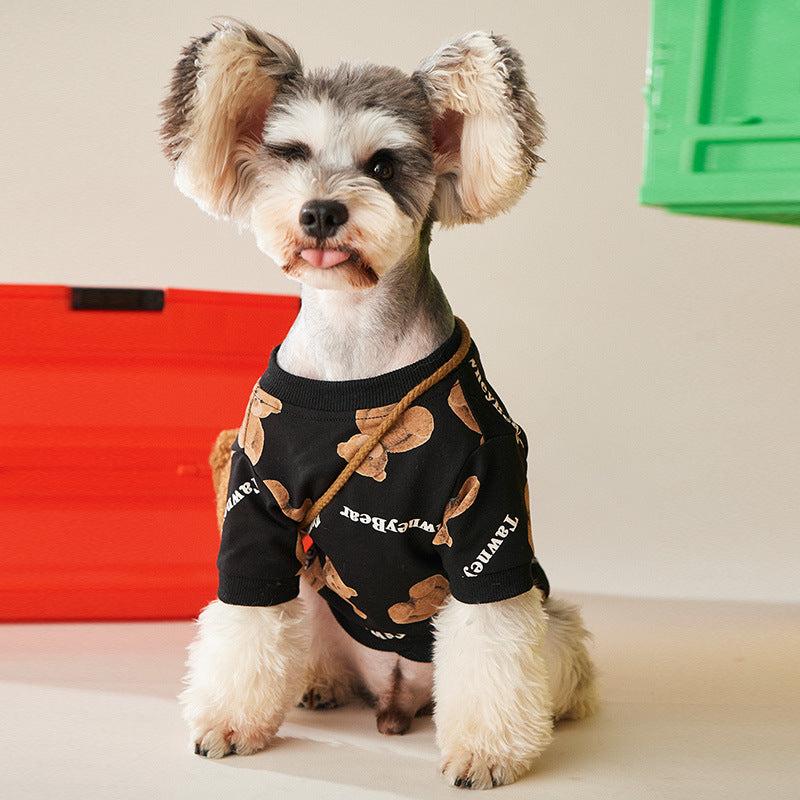 KFX-6133693 Cozy Autumn Bear Pattern Cotton Sweater for Dogs