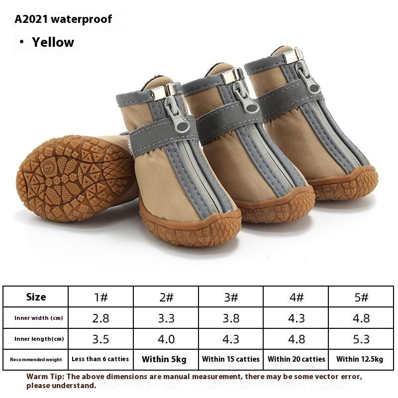 KFX-6135229 Waterproof Breathable Non-Slip Dog Shoes for Winter & Outdoor Adventures