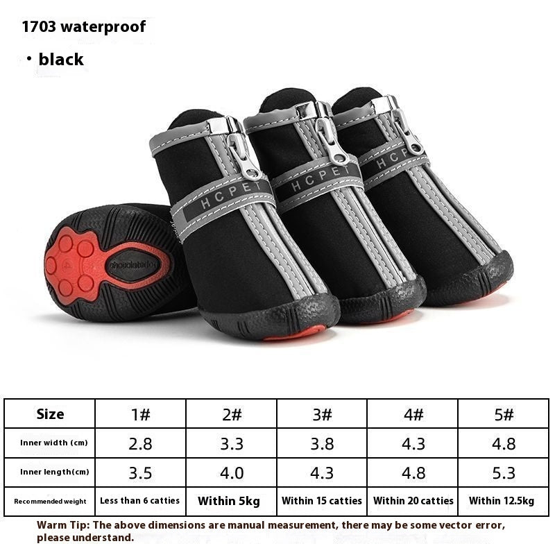 KFX-6135229 Waterproof Breathable Non-Slip Dog Shoes for Winter & Outdoor Adventures