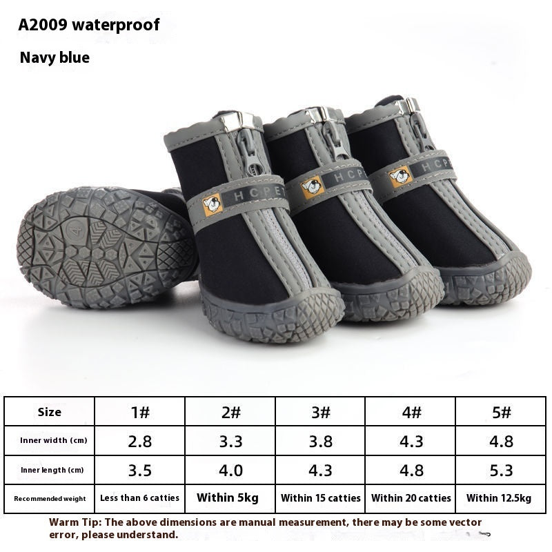 KFX-6135229 Waterproof Breathable Non-Slip Dog Shoes for Winter & Outdoor Adventures