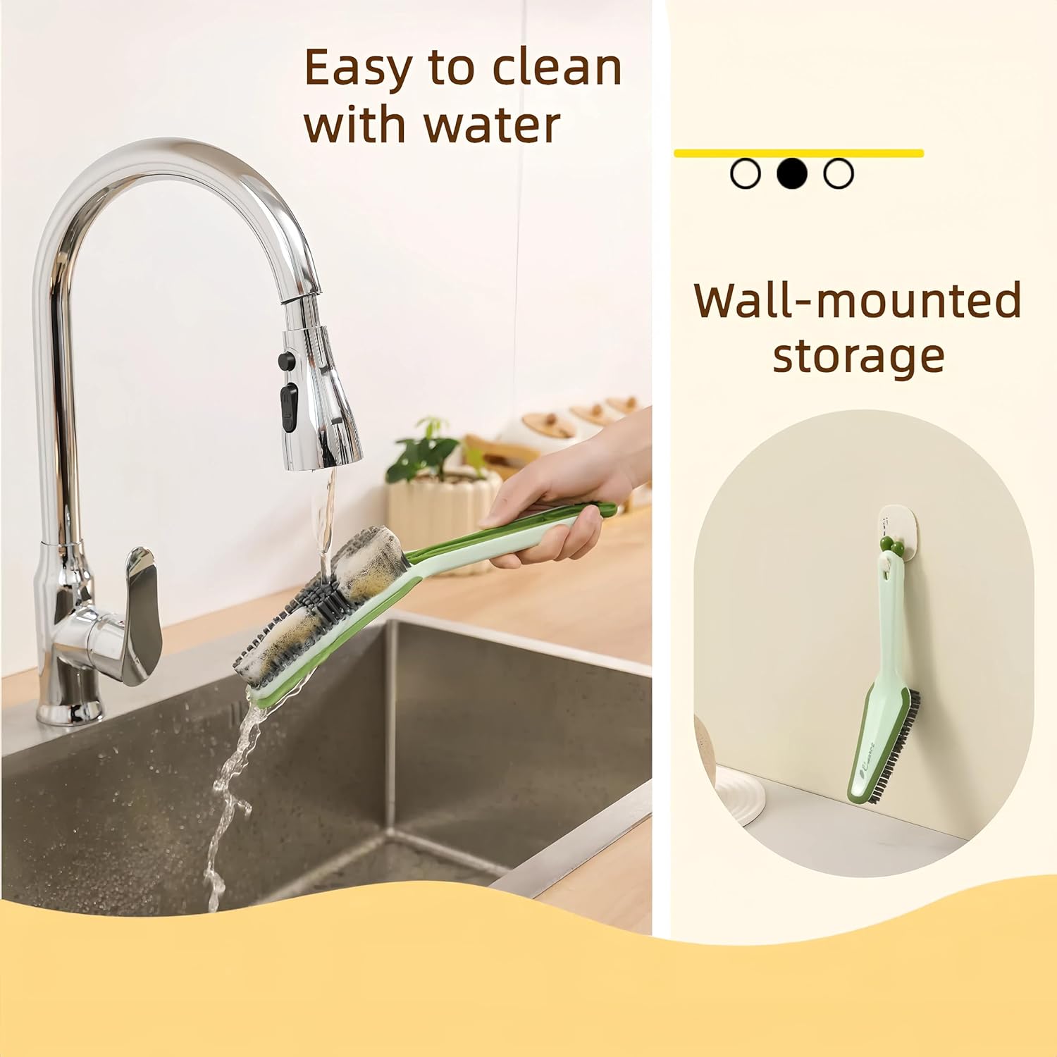 KFX-6135869 3-in-1 Multifunctional Detachable Cleaning Brush with Hard Bristle, Tweezer & Scraper for Home Use