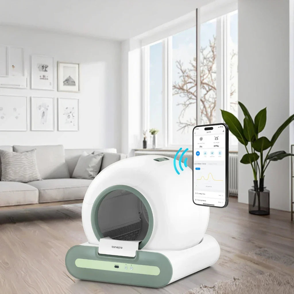KFX-613779 Automatic Self-Cleaning 70L Plastic Cat Litter Box with Eco-Friendly Enclosure