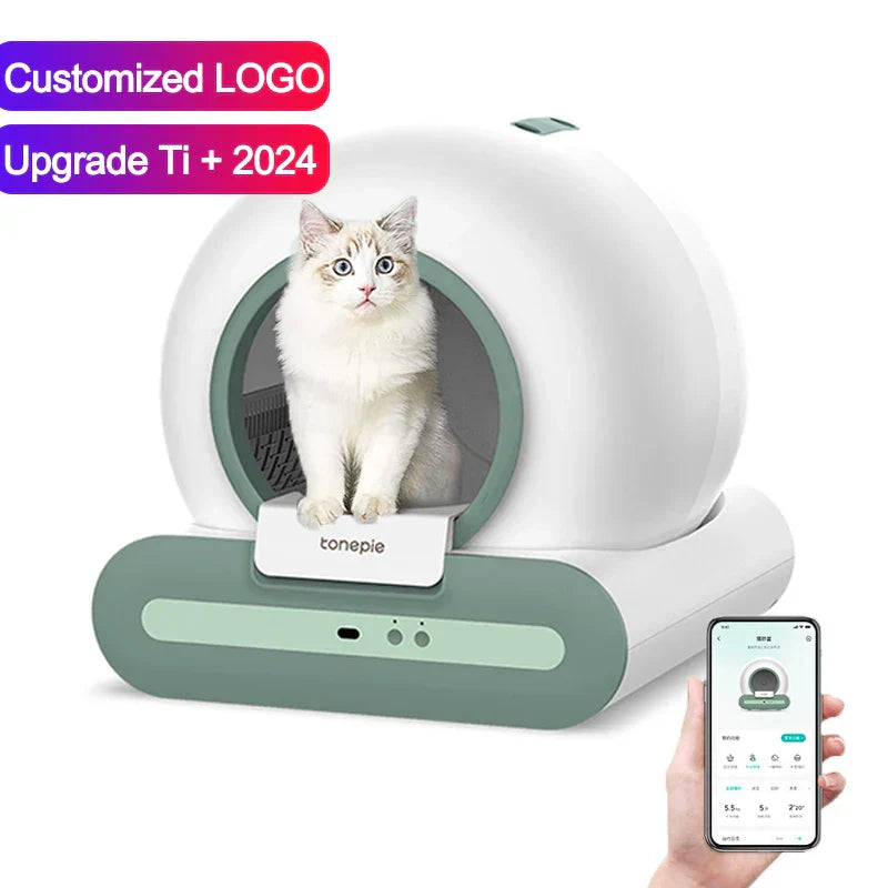 KFX-613779 Automatic Self-Cleaning 70L Plastic Cat Litter Box with Eco-Friendly Enclosure