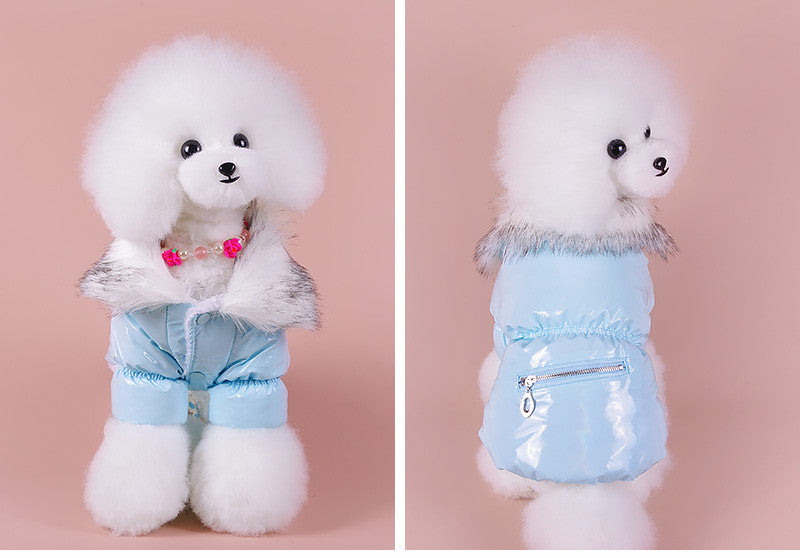 KFX-6138941 Cute Padded Down Jacket for Puppies – Warm Cotton Coat in Blue, Red, Pink, Sizes XS-XXL