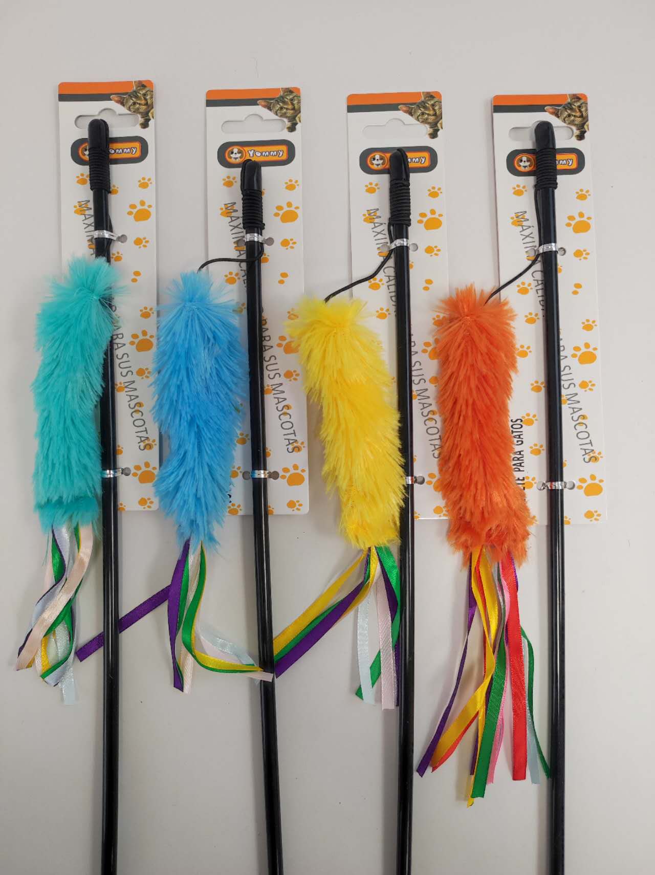 KFX-6139197 Interactive Cat Teaser Wand - Colorful, Engaging Playtime Toy