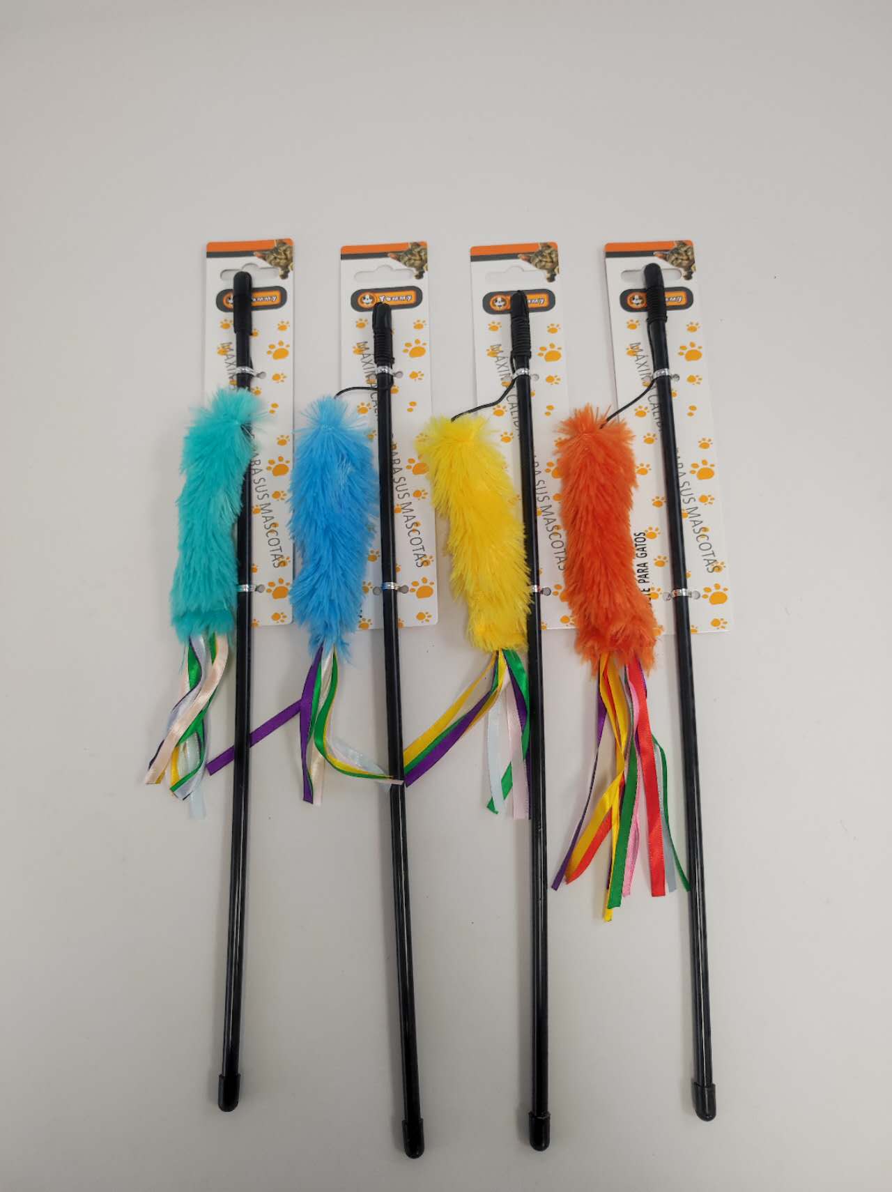 KFX-6139197 Interactive Cat Teaser Wand - Colorful, Engaging Playtime Toy