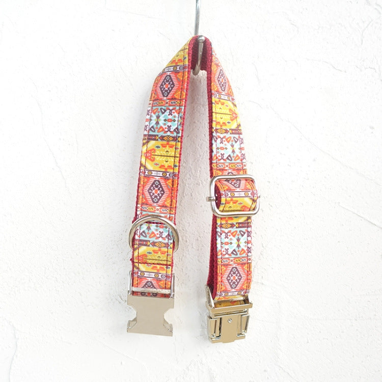 KFX-6140349 Adjustable Bohemian Dog Collar with Bell - Durable and Comfortable for Small Breeds