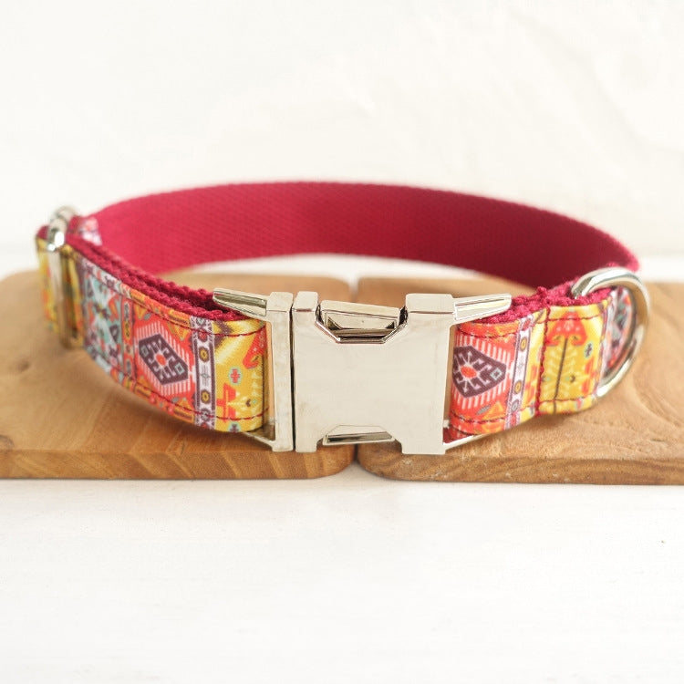 KFX-6140349 Adjustable Bohemian Dog Collar with Bell - Durable and Comfortable for Small Breeds