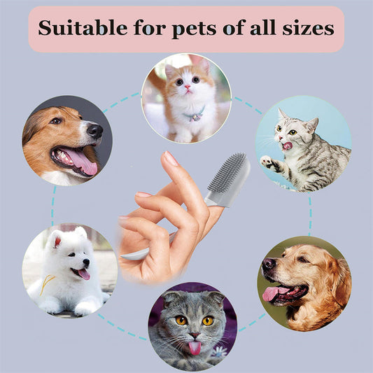 KFX-6141629 Silicone Finger Toothbrush for Dogs and Cats - Safe and Effective Oral Care Tool for Pets