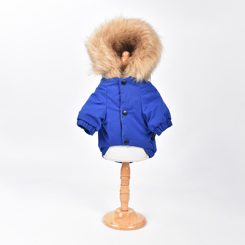 KFX-6144701 Mink Fur Collar Quilted Jacket with Cotton Filling in Multiple Sizes